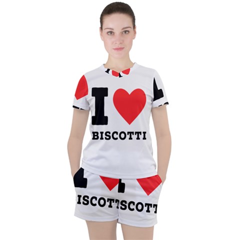 I Love Biscotti Women s Tee And Shorts Set by ilovewhateva