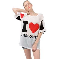 I Love Biscotti Oversized Chiffon Top by ilovewhateva