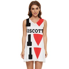 I Love Biscotti Tiered Sleeveless Mini Dress by ilovewhateva