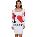 I love biscotti Women Long Sleeve Ruched Stretch Jersey Dress View1