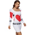 I love biscotti Women Long Sleeve Ruched Stretch Jersey Dress View2