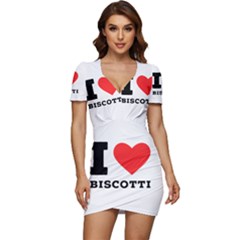 I Love Biscotti Low Cut Cap Sleeve Mini Dress by ilovewhateva