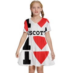 I Love Biscotti Kids  Short Sleeve Tiered Mini Dress by ilovewhateva