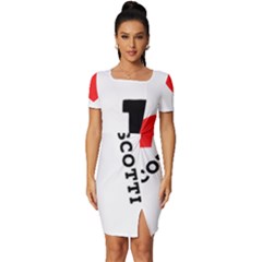 I Love Biscotti Fitted Knot Split End Bodycon Dress by ilovewhateva