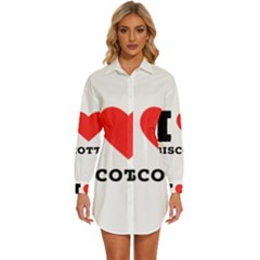 I Love Biscotti Womens Long Sleeve Shirt Dress