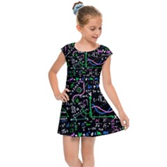 Math-linear-mathematics-education-circle-background Kids  Cap Sleeve Dress by Salman4z