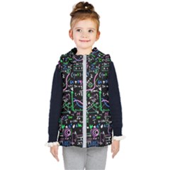 Math-linear-mathematics-education-circle-background Kids  Hooded Puffer Vest by Salman4z