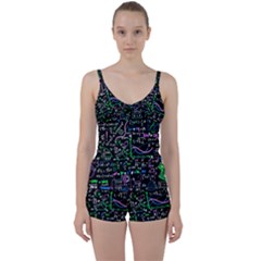 Math-linear-mathematics-education-circle-background Tie Front Two Piece Tankini by Salman4z