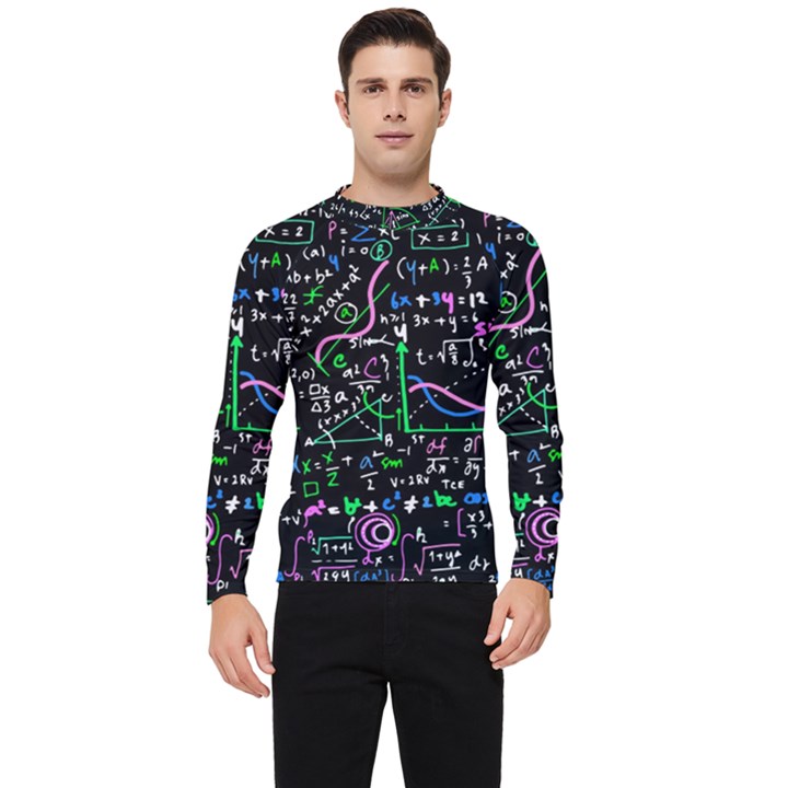 Math-linear-mathematics-education-circle-background Men s Long Sleeve Rash Guard