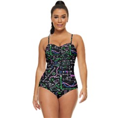 Math-linear-mathematics-education-circle-background Retro Full Coverage Swimsuit by Salman4z