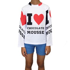 I Love Chocolate Mousse Kids  Long Sleeve Swimwear by ilovewhateva