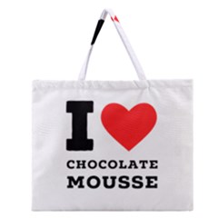 I Love Chocolate Mousse Zipper Large Tote Bag by ilovewhateva