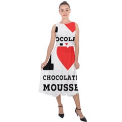 I Love Chocolate Mousse Midi Tie-back Chiffon Dress by ilovewhateva