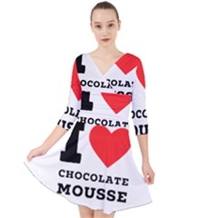 I Love Chocolate Mousse Quarter Sleeve Front Wrap Dress by ilovewhateva