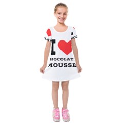 I Love Chocolate Mousse Kids  Short Sleeve Velvet Dress by ilovewhateva