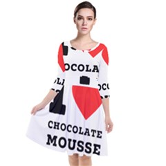 I Love Chocolate Mousse Quarter Sleeve Waist Band Dress by ilovewhateva