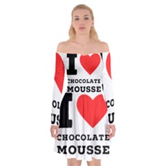 I Love Chocolate Mousse Off Shoulder Skater Dress by ilovewhateva