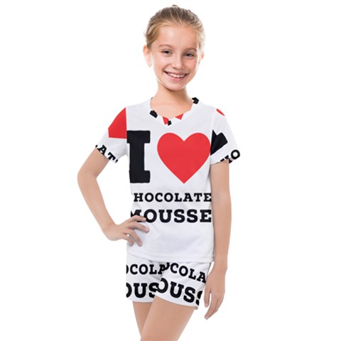 I Love Chocolate Mousse Kids  Mesh Tee And Shorts Set by ilovewhateva