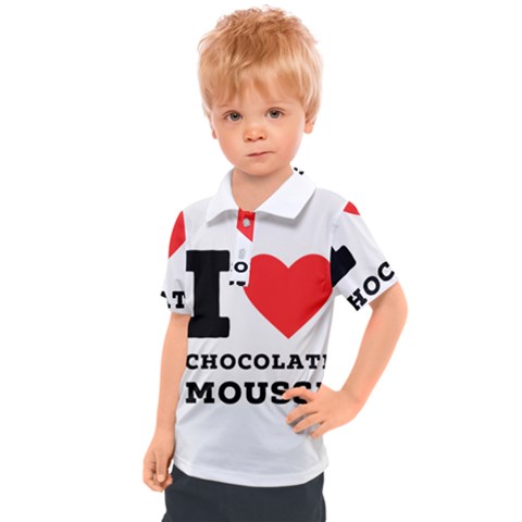 I Love Chocolate Mousse Kids  Polo Tee by ilovewhateva