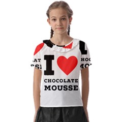 I Love Chocolate Mousse Kids  Frill Chiffon Blouse by ilovewhateva