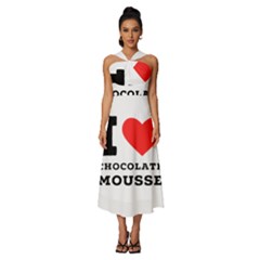 I Love Chocolate Mousse Sleeveless Cross Front Cocktail Midi Chiffon Dress by ilovewhateva