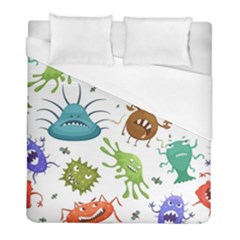 Dangerous-streptococcus-lactobacillus-staphylococcus-others-microbes-cartoon-style-vector-seamless Duvet Cover (full/ Double Size) by Salman4z