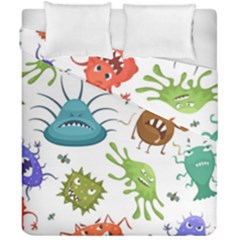 Dangerous-streptococcus-lactobacillus-staphylococcus-others-microbes-cartoon-style-vector-seamless Duvet Cover Double Side (california King Size) by Salman4z