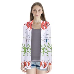 Dangerous-streptococcus-lactobacillus-staphylococcus-others-microbes-cartoon-style-vector-seamless Drape Collar Cardigan by Salman4z