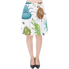 Dangerous-streptococcus-lactobacillus-staphylococcus-others-microbes-cartoon-style-vector-seamless Velvet High Waist Skirt by Salman4z