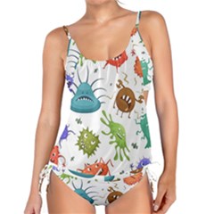 Dangerous-streptococcus-lactobacillus-staphylococcus-others-microbes-cartoon-style-vector-seamless Tankini Set by Salman4z