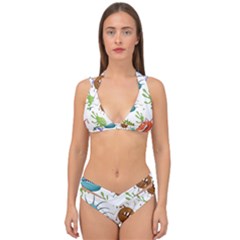 Dangerous-streptococcus-lactobacillus-staphylococcus-others-microbes-cartoon-style-vector-seamless Double Strap Halter Bikini Set