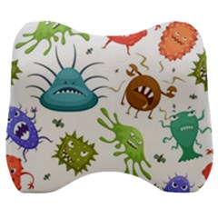 Dangerous-streptococcus-lactobacillus-staphylococcus-others-microbes-cartoon-style-vector-seamless Velour Head Support Cushion by Salman4z