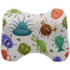 Dangerous-streptococcus-lactobacillus-staphylococcus-others-microbes-cartoon-style-vector-seamless Head Support Cushion by Salman4z