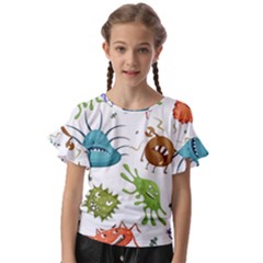 Dangerous-streptococcus-lactobacillus-staphylococcus-others-microbes-cartoon-style-vector-seamless Kids  Cut Out Flutter Sleeves by Salman4z