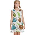 Dangerous-streptococcus-lactobacillus-staphylococcus-others-microbes-cartoon-style-vector-seamless Kids  Sleeveless Tiered Mini Dress View1