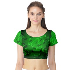 Green-rod-shaped-bacteria Short Sleeve Crop Top by Salman4z