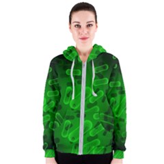 Green-rod-shaped-bacteria Women s Zipper Hoodie by Salman4z