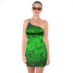 Green-rod-shaped-bacteria One Shoulder Ring Trim Bodycon Dress by Salman4z