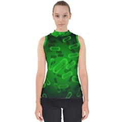 Green-rod-shaped-bacteria Mock Neck Shell Top by Salman4z