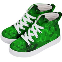 Green-rod-shaped-bacteria Kids  Hi-top Skate Sneakers by Salman4z