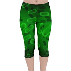 Green-rod-shaped-bacteria Velvet Capri Leggings  by Salman4z