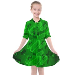 Green-rod-shaped-bacteria Kids  All Frills Chiffon Dress by Salman4z