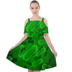 Green-rod-shaped-bacteria Cut Out Shoulders Chiffon Dress by Salman4z