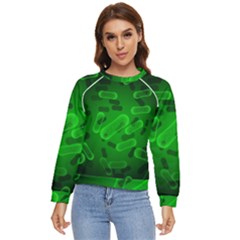 Green-rod-shaped-bacteria Women s Long Sleeve Raglan Tee