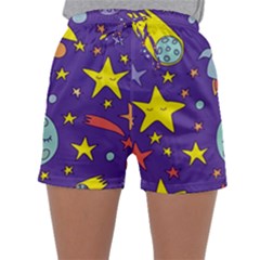 Card-with-lovely-planets Sleepwear Shorts by Salman4z