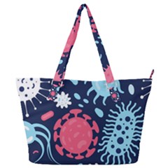 Seamless-pattern-microbes-virus-vector-illustration Full Print Shoulder Bag by Salman4z