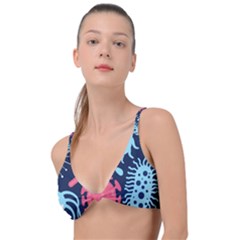 Seamless-pattern-microbes-virus-vector-illustration Knot Up Bikini Top by Salman4z