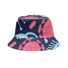 Seamless-pattern-microbes-virus-vector-illustration Bucket Hat by Salman4z