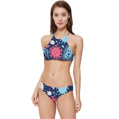 Seamless-pattern-microbes-virus-vector-illustration Banded Triangle Bikini Set by Salman4z