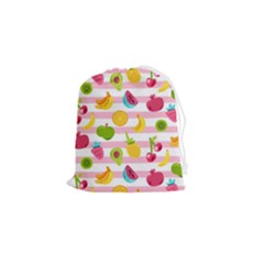 Tropical-fruits-berries-seamless-pattern Drawstring Pouch (small) by Salman4z